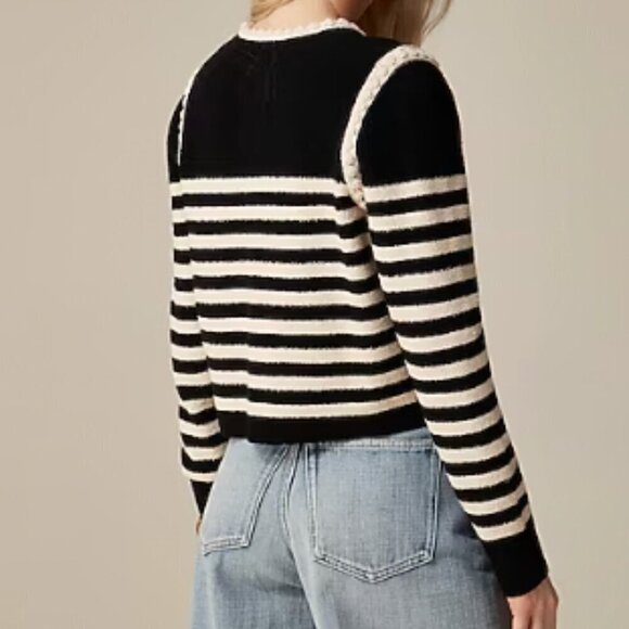 J.Crew Odette Sweater Lady Jacket in Striped Bouclé - Size Large - Picture 4 of 5